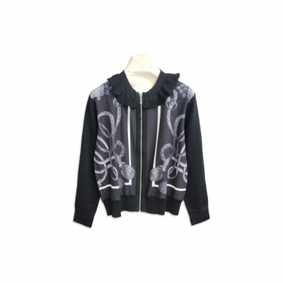 HERMES PALEFROI REMIX LONG-SLEEVE TWILLAINE CARDIGAN H5H2804DLIT34 HERMES PALEFROI REMIX LONG-SLEEVE TWILLAINE CARDIGAN H5H2804DLIT34